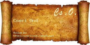 Cseri Ond névjegykártya